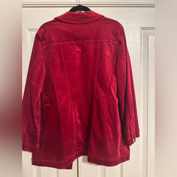 Chico's Vibrant Red Button-Front Jean Jacket - Brand New with tag. - Picture 2 of 6
